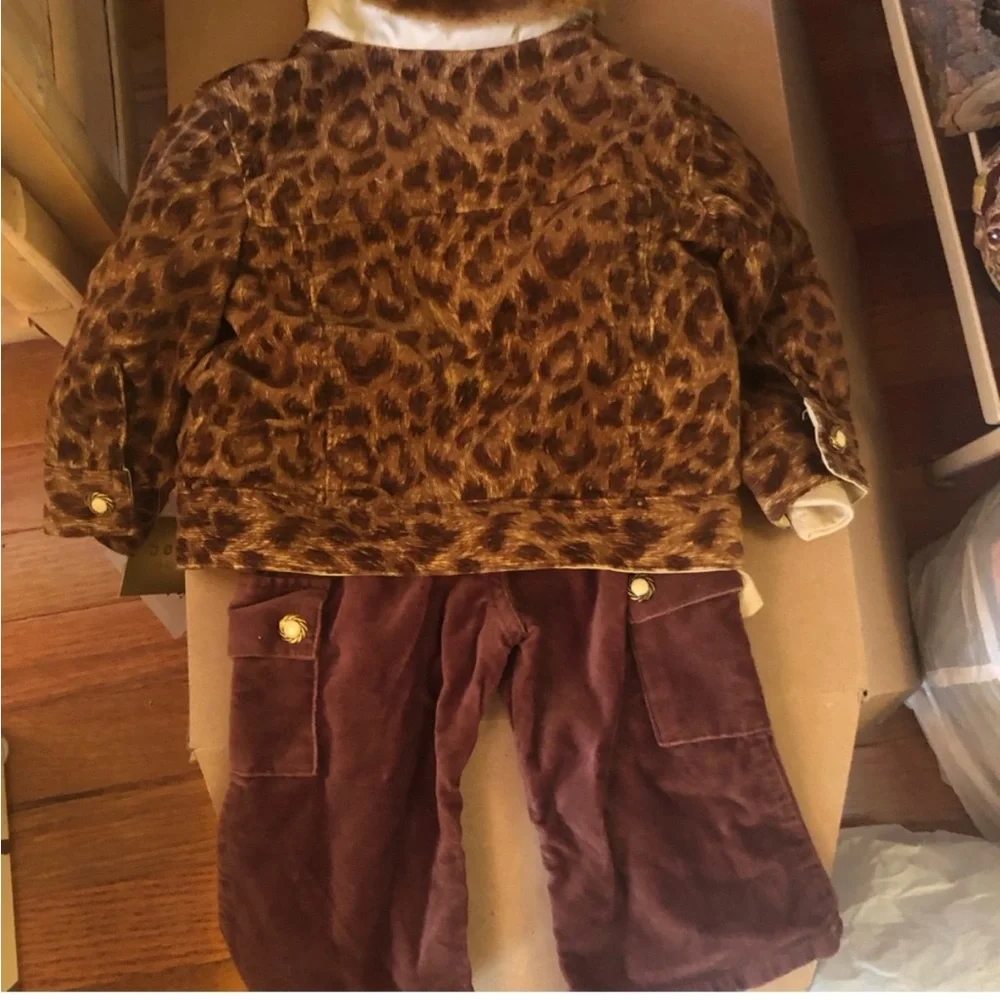 Leopard print baby 3 piece outfit vintage NWT 12 M  Cutest baby outfit ever seen